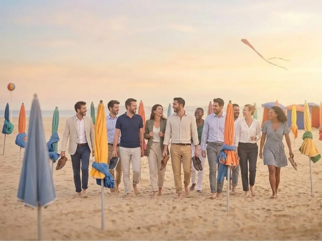 Équipe d'entreprise en team building à La Baule au Hangar