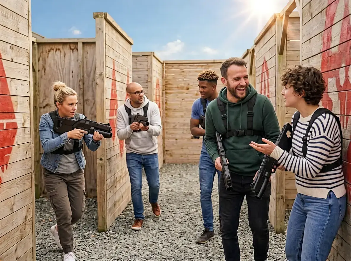 Team building La Baule - Laser Game extérieur au Hangar de la Baule pour entreprises sur la Côte d'Amour